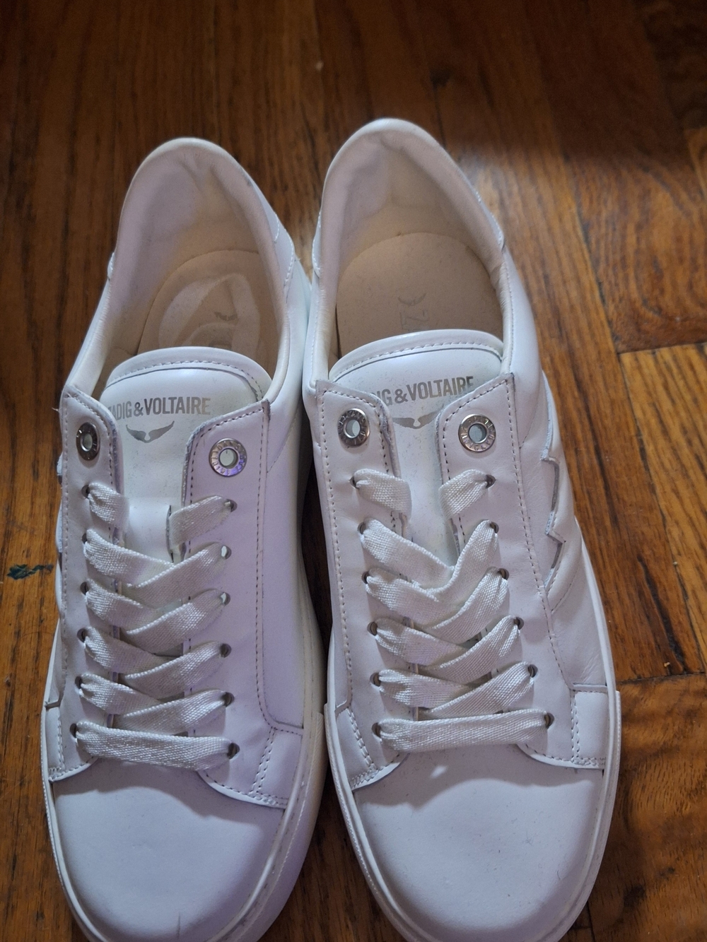 Zadig & Voltaire Men's White Leather Sneakers